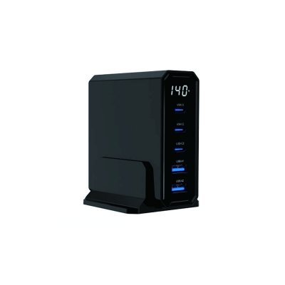 GaN 140W 5-ports Desk Charger with Led Display